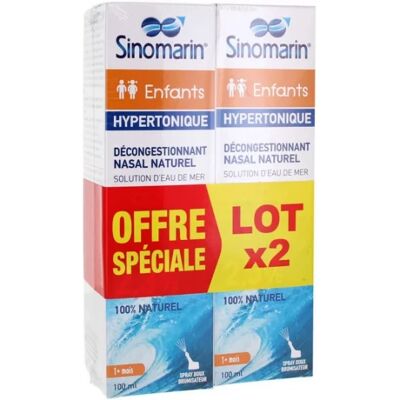 Spray Nasal Sinomarin - Solution Saline Hypertonique pour Enfants - 2x100ml - Publicité Spray Nasal Sinomarin - Solution Saline Hypertonique pour Enfants - 2x100ml - Publicité