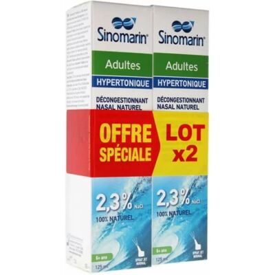 Parapharmacie en ligne > Hygiène & Premiers soins > Produits d'hygiène pour le nez Sinomarin Spray Nasal Hypertonique Adultes 2 x 125 ml - Publicité Parapharmacie en ligne > Hygiène & Premiers soins > Produits d'hygiène pour le nez Sinomarin Spray Nasal Hypertonique Adultes 2 x 125 ml - Publicité