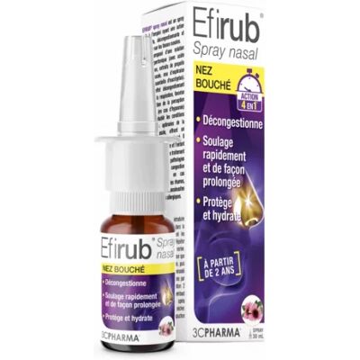 Parapharmacie en ligne > Hygiène & Premiers soins > Produits d'hygiène pour le nez 3C Pharma Efirub Spray Nasal 30 ml - Publicité Parapharmacie en ligne > Hygiène & Premiers soins > Produits d'hygiène pour le nez 3C Pharma Efirub Spray Nasal 30 ml - Publicité