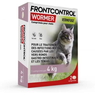 Parapharmacie en ligne > Vétérinaire > Produits anti-parasites pour animaux > Anti-parasites pour chat Frontcontrol Wormer Chats Comprimés x 2 - Publicité Parapharmacie en ligne > Vétérinaire > Produits anti-parasites pour animaux > Anti-parasites pour chat Frontcontrol Wormer Chats Comprimés x 2 - Publicité