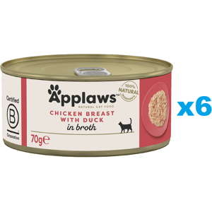 Nourriture pour Chat Applaws Poulet et Canard en Bouillon - 70g - Publicité Nourriture pour Chat Applaws Poulet et Canard en Bouillon - 70g - Publicité