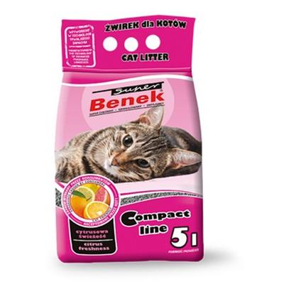 Litière Super Compact Citrus Freshness Benek - 25L - Publicité Litière Super Compact Citrus Freshness Benek - 25L - Publicité