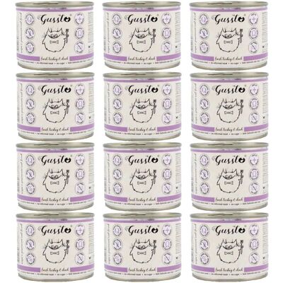 GUSSTO Cat Fresh Dinde & Canard - Nourriture humide sans céréales pour chats - Publicité GUSSTO Cat Fresh Dinde & Canard - Nourriture humide sans céréales pour chats - Publicité