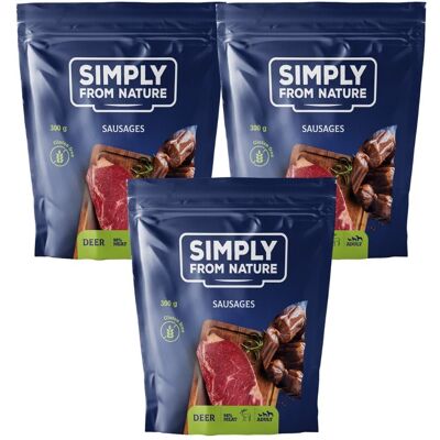 SIMPLY FROM NATURE - Saucissons naturels de cerf - 3x300 g - Publicité SIMPLY FROM NATURE - Saucissons naturels de cerf - 3x300 g - Publicité