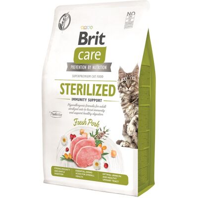 BRIT CARE Grain-Free Sterilized Immunity - formule hypoallergénique avec porc & sans céréales pour chats stérilisés- 2 kg - Publicité BRIT CARE Grain-Free Sterilized Immunity - formule hypoallergénique avec porc & sans céréales pour chats stérilisés- 2 kg - Publicité