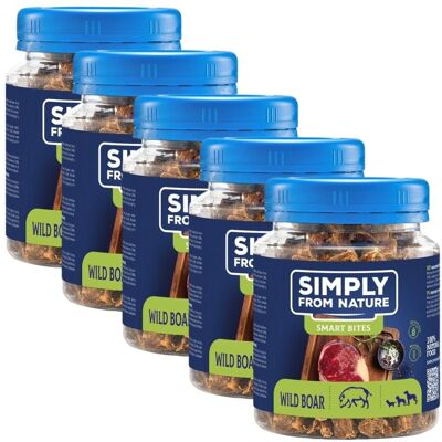 SIMPLY FROM NATURE - Smart Bites Trenerki z dzika dla psów 5x130 g - Publicité SIMPLY FROM NATURE - Smart Bites Trenerki z dzika dla psów 5x130 g - Publicité