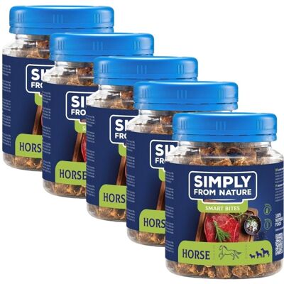 SIMPLY FROM NATURE Smart Bites - Friandises de viande de cheval pour chiens - 5x130 g - Publicité SIMPLY FROM NATURE Smart Bites - Friandises de viande de cheval pour chiens - 5x130 g - Publicité