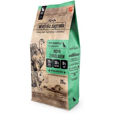 WIEJSKA ZAGRODA Dinde avec croustillants de lapin - S 20kg - Publicité WIEJSKA ZAGRODA Dinde avec croustillants de lapin - S 20kg - Publicité