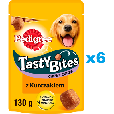PEDIGREE Tasty Bites Chewy Cubes friandise pour chien au poulet 6x130 g - Publicité PEDIGREE Tasty Bites Chewy Cubes friandise pour chien au poulet 6x130 g - Publicité