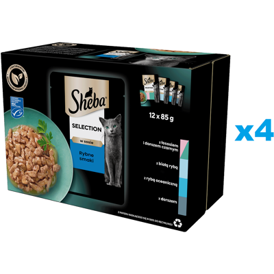 SHEBA Marque Modèle: Saveurs Poisson en Sauce - Nourriture Humide pour Chats - Publicité SHEBA Marque Modèle: Saveurs Poisson en Sauce - Nourriture Humide pour Chats - Publicité