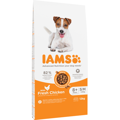 IAMS pour Vitalité Senior & Mature Petits & Moyens Chiens - Poulet 12kg - Publicité IAMS pour Vitalité Senior & Mature Petits & Moyens Chiens - Poulet 12kg - Publicité