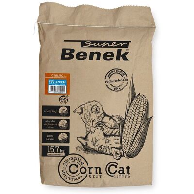 Benek Super Corn Cat - Brise Marine Litière - Naturelle, Biodégradable - Publicité Benek Super Corn Cat - Brise Marine Litière - Naturelle, Biodégradable - Publicité