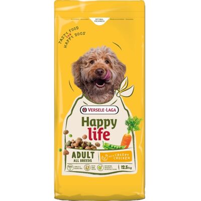 VERSELE-LAGA Happy Life Adult with Chicken 12,5kg nourriture pour chiens au poulet - Publicité VERSELE-LAGA Happy Life Adult with Chicken 12,5kg nourriture pour chiens au poulet - Publicité