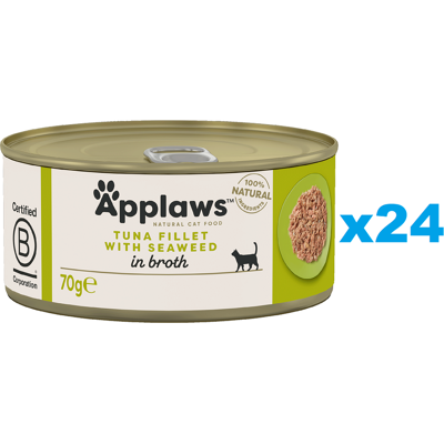 APPLAWS Cat Tin Adult - Thon avec algues en bouillon - 24x70 g - Publicité APPLAWS Cat Tin Adult - Thon avec algues en bouillon - 24x70 g - Publicité