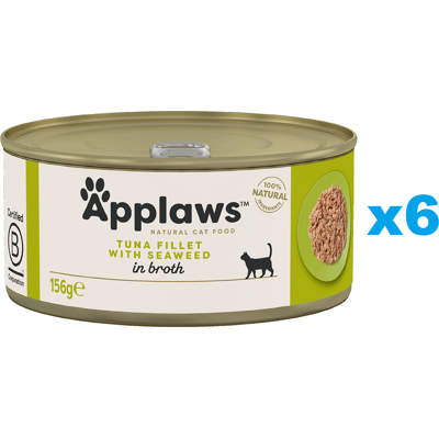 Nourriture pour chats Applaws en conserve - 156g - Thon / Poisson en bouillon - Pack de 6/24 - Publicité Nourriture pour chats Applaws en conserve - 156g - Thon / Poisson en bouillon - Pack de 6/24 - Publicité