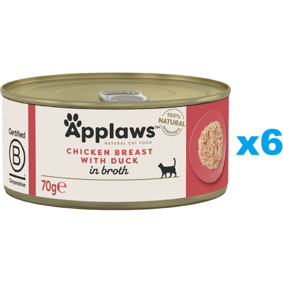 Nourriture pour Chat Applaws Poulet et Canard en Bouillon - 70g - Publicité Nourriture pour Chat Applaws Poulet et Canard en Bouillon - 70g - Publicité