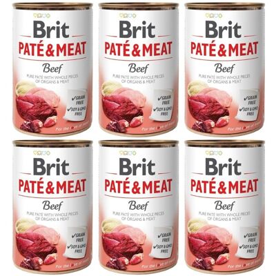BRIT Pate&Meat beef - pâtée de bœuf pour chiens - 6x400 g - Publicité BRIT Pate&Meat beef - pâtée de bœuf pour chiens - 6x400 g - Publicité
