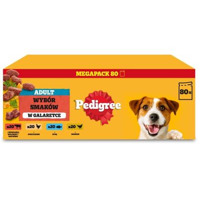 PEDIGREE Adult Choix de Saveurs en gelée nourriture humide pour chiens 80x100 g - Publicité PEDIGREE Adult Choix de Saveurs en gelée nourriture humide pour chiens 80x100 g - Publicité
