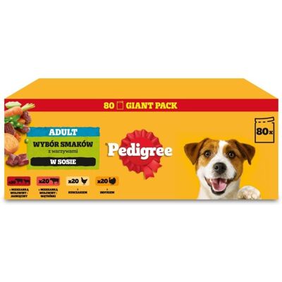 PEDIGREE Adult Variety of Flavors in Gravy pâtée pour chien 80x100 g - Publicité PEDIGREE Adult Variety of Flavors in Gravy pâtée pour chien 80x100 g - Publicité