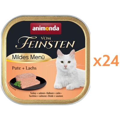 ANIMONDA Vom Feinsten Mild Menue Dinde et Saumon pâté pour chats 24x100g - Publicité ANIMONDA Vom Feinsten Mild Menue Dinde et Saumon pâté pour chats 24x100g - Publicité