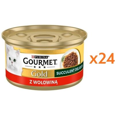 GOURMET Gold Adult Succulent Delights au bœuf 24x85g - Publicité GOURMET Gold Adult Succulent Delights au bœuf 24x85g - Publicité