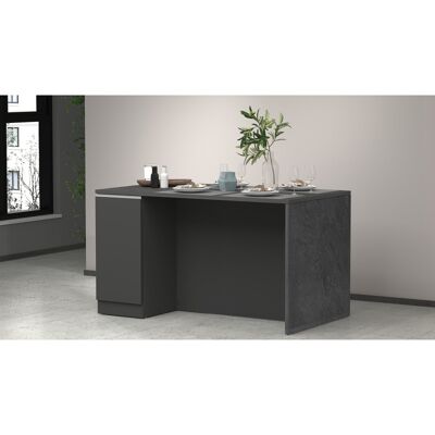 Deladeco Îlot de cuisine moderne 2 portes anthracite mat/béton Solena Anthracite mat/béton - Publicité Deladeco Îlot de cuisine moderne 2 portes anthracite mat/béton Solena Anthracite mat/béton - Publicité