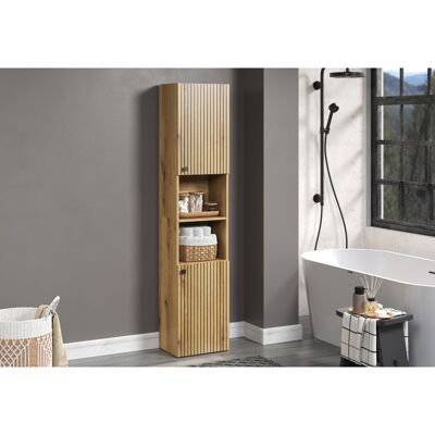 Deladeco Colonne de salle de bain contemporaine chêne clair Lissandre Chêne clair - Publicité Deladeco Colonne de salle de bain contemporaine chêne clair Lissandre Chêne clair - Publicité