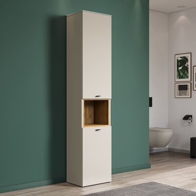 Deladeco Colonne de salle de bain moderne cachemire/chêne Paolo Cachemire/chêne - Publicité Deladeco Colonne de salle de bain moderne cachemire/chêne Paolo Cachemire/chêne - Publicité