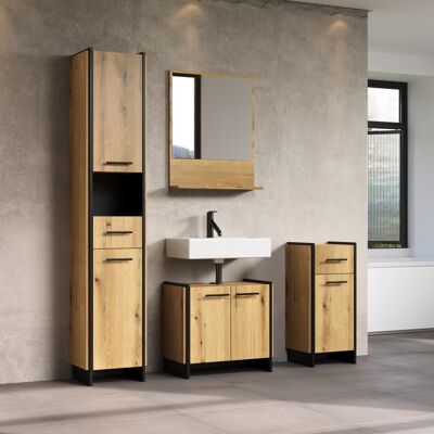 Deladeco Ensemble de salle de bain 4 éléments chêne clair Saphira Chêne clair - Publicité Deladeco Ensemble de salle de bain 4 éléments chêne clair Saphira Chêne clair - Publicité