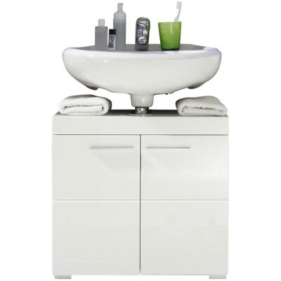Deladeco Meuble sous lavabo moderne blanc brillant Savana Blanc brillant - Publicité Deladeco Meuble sous lavabo moderne blanc brillant Savana Blanc brillant - Publicité