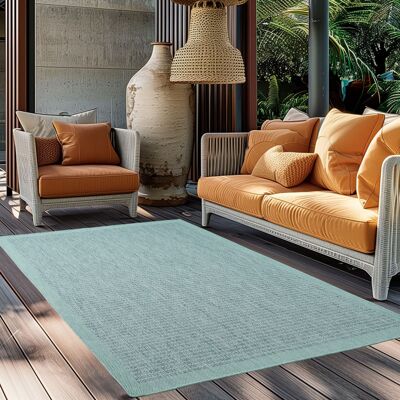 Deladeco Tapis plat uni moderne intérieur Rocco Bleu 140x200 - Publicité Deladeco Tapis plat uni moderne intérieur Rocco Bleu 140x200 - Publicité