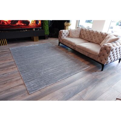 Deladeco Tapis moderne à courtes mèches effet brillant Justine Gris foncé 160x230 - Publicité Deladeco Tapis moderne à courtes mèches effet brillant Justine Gris foncé 160x230 - Publicité