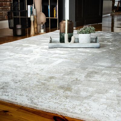 Deladeco Tapis abstrait design poils ras Solna Taupe 160x230 - Publicité Deladeco Tapis abstrait design poils ras Solna Taupe 160x230 - Publicité
