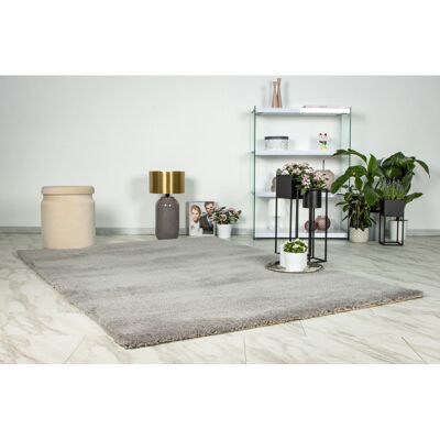 Deladeco Tapis shaggy doux rectangle uni Windsor Argenté 200x290 - Publicité Deladeco Tapis shaggy doux rectangle uni Windsor Argenté 200x290 - Publicité