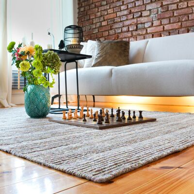 Deladeco Tapis en laine plat moderne rectangle Knit Multicolore 80x150 - Publicité Deladeco Tapis en laine plat moderne rectangle Knit Multicolore 80x150 - Publicité