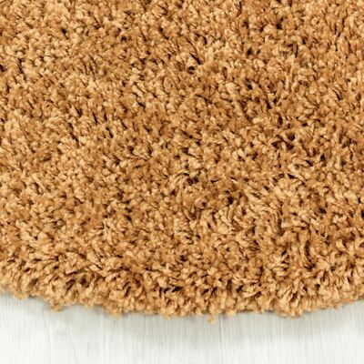 Deladeco Tapis shaggy uni rond Gadol Or Ø 160 - Publicité Deladeco Tapis shaggy uni rond Gadol Or Ø 160 - Publicité