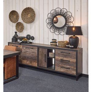 Vivabita Buffet/bahut industriel 243 cm marron/noir Chaneze Marron/noir - Publicité Vivabita Buffet/bahut industriel 243 cm marron/noir Chaneze Marron/noir - Publicité