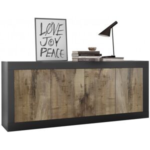 Balias Home Buffet/bahut moderne 207 cm noir mat/chêne péro Agathe Noir mat/chêne péro - Publicité Balias Home Buffet/bahut moderne 207 cm noir mat/chêne péro Agathe Noir mat/chêne péro - Publicité