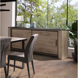 Sublimera Buffet/bahut moderne 220 cm chêne/marbré noir Casagrande Chêne/marbré noir - Publicité Sublimera Buffet/bahut moderne 220 cm chêne/marbré noir Casagrande Chêne/marbré noir - Publicité