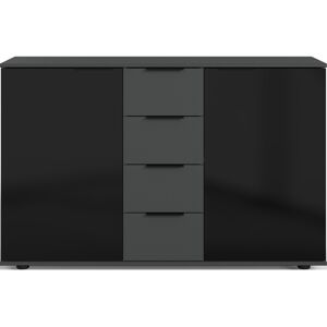 Deladeco Commode moderne 2 portes/4 tiroirs graphite Adriana Anthracite - Publicité Deladeco Commode moderne 2 portes/4 tiroirs graphite Adriana Anthracite - Publicité