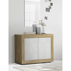 Balias Home Buffet/bahut moderne 114 cm chêne cadiz/blanc structuré Agathe - Publicité Balias Home Buffet/bahut moderne 114 cm chêne cadiz/blanc structuré Agathe - Publicité