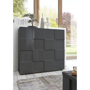 Balias Home Buffet haut laqué gris brillant Milenor Gris laqué brillant - Publicité Balias Home Buffet haut laqué gris brillant Milenor Gris laqué brillant - Publicité