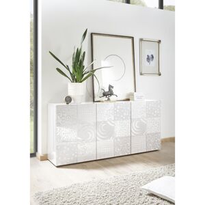 Balias Home Buffet/bahut moderne 3 portes laqué blanc brillant Orlane blanc laqué brillant - Publicité Balias Home Buffet/bahut moderne 3 portes laqué blanc brillant Orlane blanc laqué brillant - Publicité