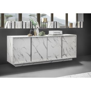 Balias Home Buffet/bahut moderne 180 cm blanc marbré Carrat Blanc marbré mat - Publicité Balias Home Buffet/bahut moderne 180 cm blanc marbré Carrat Blanc marbré mat - Publicité