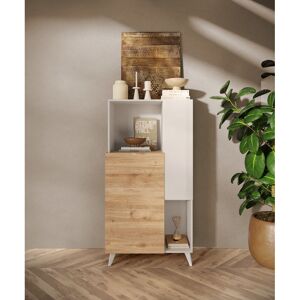 Balias Home Buffet haut 2 portes chêne cadiz/blanc laqué Minorka Chêne cadiz/blanc laqué - Publicité Balias Home Buffet haut 2 portes chêne cadiz/blanc laqué Minorka Chêne cadiz/blanc laqué - Publicité