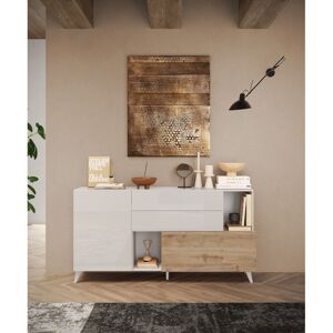 Balias Home Buffet/bahut 181 cm chêne cadiz/blanc laqué Minorka Chêne cadiz/blanc laqué - Publicité Balias Home Buffet/bahut 181 cm chêne cadiz/blanc laqué Minorka Chêne cadiz/blanc laqué - Publicité
