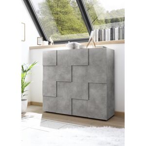 Balias Home Buffet haut moderne 2 portes gris béton Milenor Gris béton - Publicité Balias Home Buffet haut moderne 2 portes gris béton Milenor Gris béton - Publicité