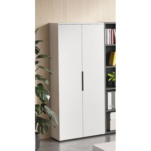 Vivabita Armoire de bureau haute blanche 2 portes Maily Blanc - Publicité Vivabita Armoire de bureau haute blanche 2 portes Maily Blanc - Publicité
