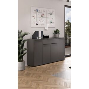 Vivabita Armoire de bureau 4 portes/1 tiroir graphite Maily Graphite - Publicité Vivabita Armoire de bureau 4 portes/1 tiroir graphite Maily Graphite - Publicité