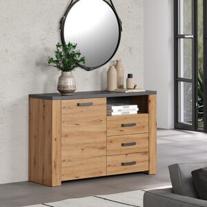 Deladeco Buffet/bahut contemporain 127 cm chêne artisan Fabrizio Chêne artisan - Publicité Deladeco Buffet/bahut contemporain 127 cm chêne artisan Fabrizio Chêne artisan - Publicité